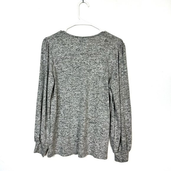 Gibsonlook V-Neck Sweater Long Sleeves Heather Grey Lightweight Top Size M NEW - Picture 5 of 9